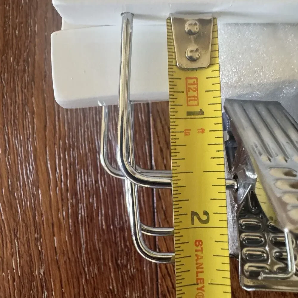 Wooden‎ Pant Skirt Hangers White 15 Joules Brand Plain Back Silver Colored Clip